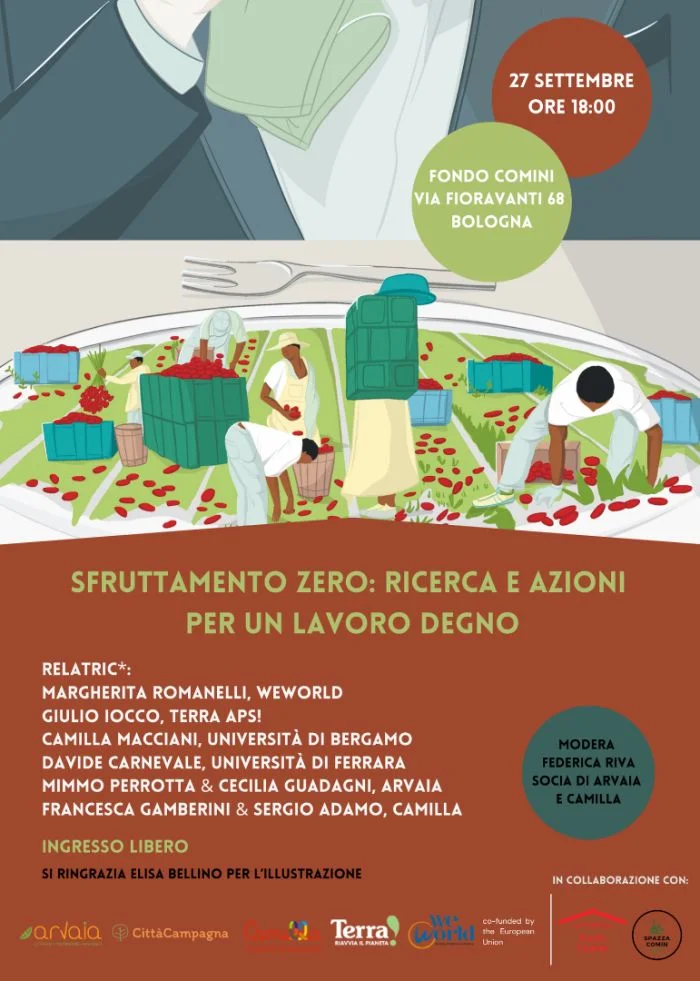 locandina evento "sfruttamento zero" il 27 settembre a Bologna